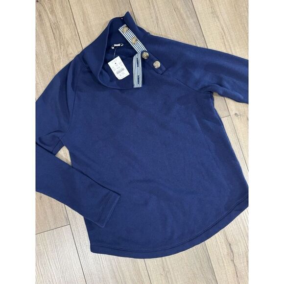 J. CREW Factory Women’s Blue Wide Button Collar Blouse NWT XS Extra Small Soft - Picture 9 of 14